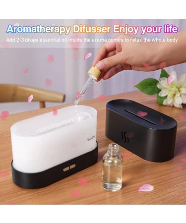 Colorful Flame Air Aroma Diffuser Humidifier | Upgraded 7 Flame Colors | Noiseless Essential Oil Diffuser for Home Office Yoga | Auto-Off Protection | 180ml (8Hours Black) - Buy Online on GoSupps.com