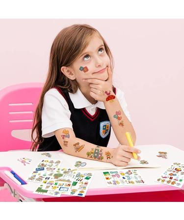 Back to School Temporary Tattoos - School Bus & Fairy Designs | 136 Pieces - Buy Online on GoSupps.com