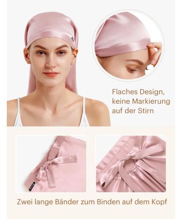 Lilysilk 100% Mulberry Silk Hair Hood - 19 Momme Sleeping Cap for Curly Hair - Peach Pink Night Hat for Women - Buy Online on GoSupps.com