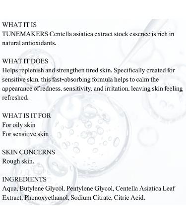 TUNEMAKERS CICA Centella Asiatica Extract Serum:Essence Skincare Moisturizing for Soothing Hydration for All Skin Types -10ml - Buy Online on GoSupps.com