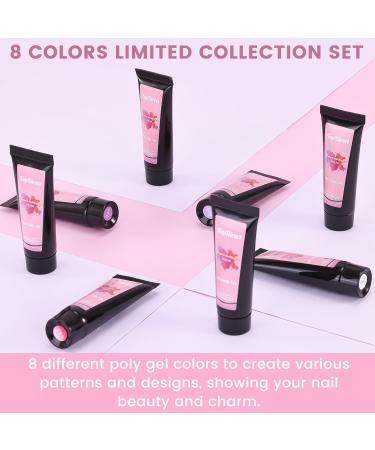 TopDirect Poly Gel Nail Set - 8 * 15 ml Builder Gel Kit for Nail Extension, Thickening, and Art - White Pink Nude Thermal Changing Formula - Acrylic Gift for Women - Buy Online on GoSupps.com