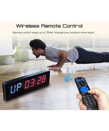 Naoeleii Gym Timer Clock with Remote - Large LED Workout Timer for Home Gym - Interval Training Stopwatch with Buzzer - Buy Online on GoSupps.com