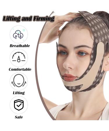 Reusable V Line Lifting Mask & Chin Strap for Women - Prevent Sagging & Tone Jaws (Brown) - International Shipping Available - Buy Online on GoSupps.com