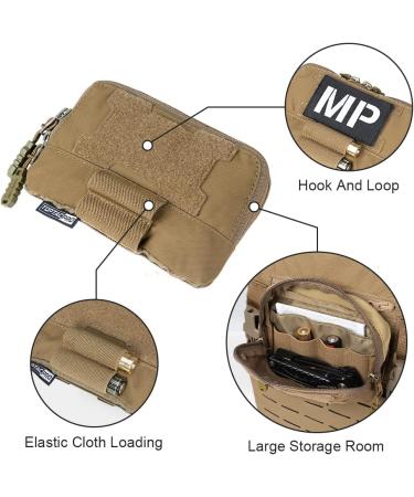 TOPTACPRO Tactical MOLLE Admin Panel Pouch - Small Chest Pouch for Tactical Vest - 500D Cordura Nylon - Coyote Brown - Buy Online on GoSupps.com