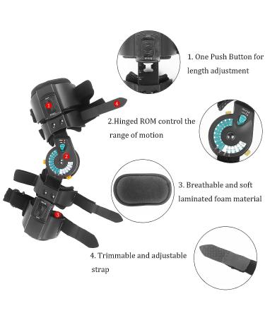 Hinged ROM Elbow Brace with Strap Stabilizer - Post OP Recovery Support for Arm Injury, Fracture Rehabilitation - Right Hand - Buy Online on GoSupps.com