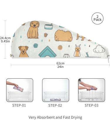 Super Absorbent Dog Hair Towel 2 Pack | Quick Dry Hair Turbans for Women & Girls | Ideal for Dogs - Buy Online on GoSupps.com