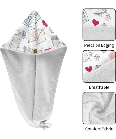 Super Absorbent Envelope Hair Towel 2 Pack - Quick Dry Hair Turbans with Button Twist for Women & Girls - Buy Online on GoSupps.com