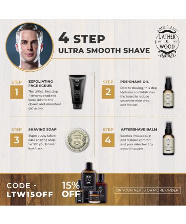 Lather & Wood Cedar Tree Men's Bar Soap - 5oz Natural Organic Bath, Body, and Hand Soap - Buy Online on GoSupps.com