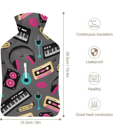 Keyboard Guitar Hot Water Bottle with Plush Cover - Hand Warmer for Adults & Children | 26.5x15.3cm | International Shipping Available - Buy Online on GoSupps.com