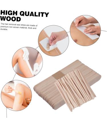 Minkissy 400 Disposable Beauty Bar Tools - Fleece Fabric Wax Strips & Wood Spatula for Body Hair Removal - Buy Online on GoSupps.com