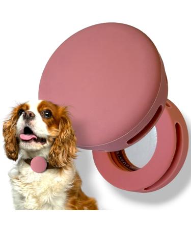 moosh Silicone Airtag Holder for Dogs and Cats | Perfect for Pet Trackers | Safe & Stylish Champagne Pink