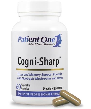 Patient One Cogni-Sharp | Supplement to Support Cognition Focus and Mental Clarity* | with Gingko Lion's Mane Bacopa and More | 60 Capsules