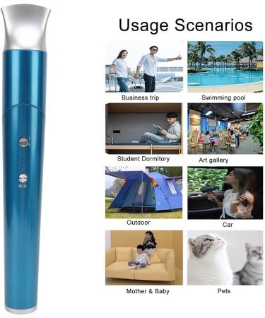 Travel Blow Dryer Rechargeable Hot Cold Air Adjustable Cordless Hair Dryer Quiet Negative Ion Function 360 Nozzles Foldable for Pet Care (Blue) - Buy Online on GoSupps.com