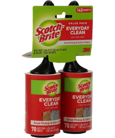 Scotch-Brite Twin Pack Lint Roller - 12 Rollers 70 Sheets Each | Pet Hair Removal & Bulk Value - 840 Sheets Total - Buy Online on GoSupps.com