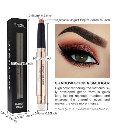 LOKFAR Eye-Shadow Stick: Rotatable Cream Eyeshadow Pencil, Glitter Shimmer, 05 Orange Brown Shimmer - Buy Online on GoSupps.com