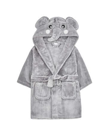 Baby Novelty Dressing Gown Cute Animal Hooded Face Detail 6-12 12-18 18-24 2-3 3-4 4-5 5-6 Elephant 5-6 Years