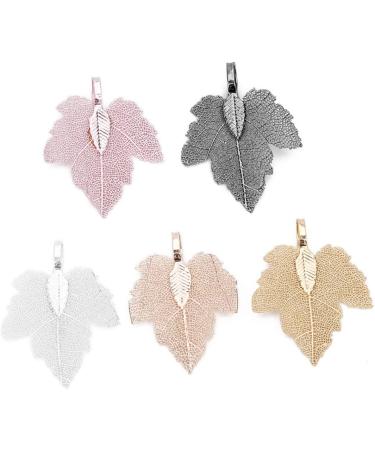 EXCEART 4 Pcs Key Rings for Keychains Leaf Charm Connector Alloy Pendant Charm Set Combo Plate Cereals 3.5*2.7*0.1cm Pink - Buy Online on GoSupps.com