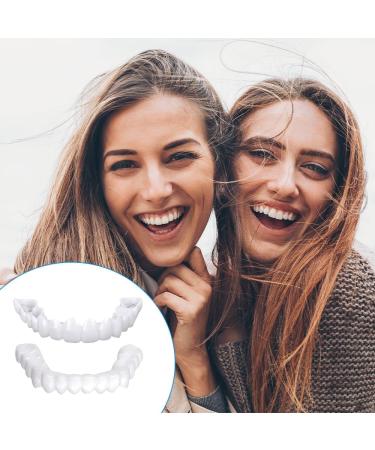 Flipped Warm Dentures | 2 Pairs of Plug-In Veneers for Top & Bottom | Artificial Teeth for Men & Women | Lightweight Braces & Cosmetic Solutions - Buy Online on GoSupps.com