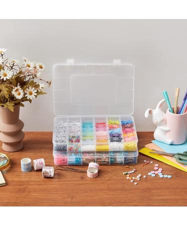 Lifewit 2 Pack 36 Grids Clear Stackable Plastic Organizer Storage Box Container with Adjustable Dividers for Beads Art DIY Crafts Jewelry Fishing Tackle with 5 Sheet Label Stickers - Buy Online on GoSupps.com