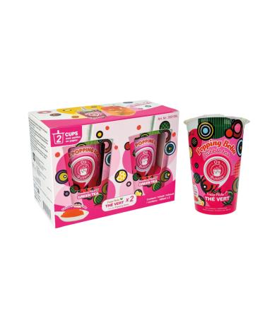 O's Bubble Tea Strawberry and Peach Tea Bags, Refreshing Fruit Taste with Popping Boba, Vegan & Gluten Free, OG ASIA (2 x 480 ml)