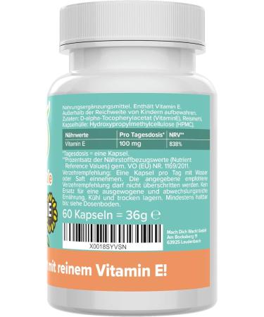 Vitamin E Capsules 100mg | Vegan Additive-Free Quality from Germany | Small Vegetable Tocopherol Capsules - vitamineULE  - Buy Online on GoSupps.com