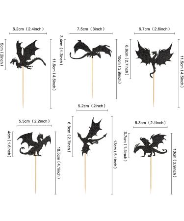 24 Pieces Dragon Theme Cupcake Toppers | Mythical Cake Decorations for Weddings & Parties | Realistic Torte Picks - Buy Online on GoSupps.com