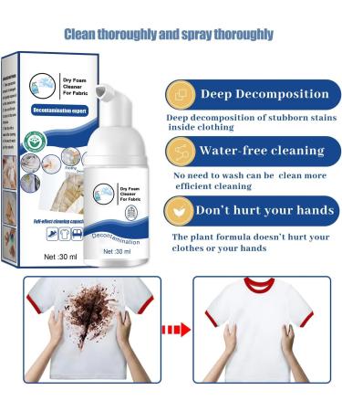 Laundry Stain Remover Rinse- Dry Foam Cleaner for Fabric | 30ml Clothes Oil Stain Remover Multi-purpose Stain Remover Removes Oil Paint Blood Pet Stains Maidong - Buy Online on GoSupps.com
