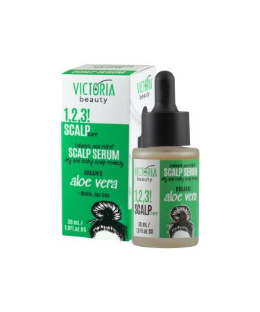 Victoria Beauty Tea Tree Oil Scalp Serum - Scalp Moisturiser for Dry and Itchy Scalp with Biotin Menthol Aloe Vera and Hyaluronic Acid 30ml