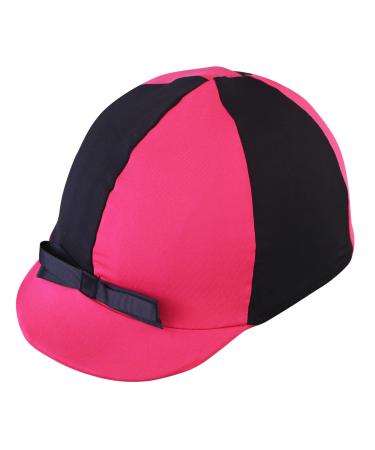 Harrison Howard Elasticity Horse Riding Hat Cover Equestrian Riding Helmet Cover Cerise Pink/Black