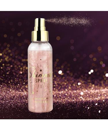 SOVONCARE Hair and Body Glitter Spray Instantly Face Glitter Hairspray Body Shimmer Powder add Sparkly Shimmery Glow for Women Hair Skin Clothing Quick Drying Non-Sticky 4.7 oz Orange