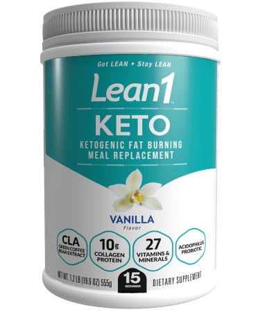 Lean1 KETO Vanilla flavor 15 serving tub Ketogenic Fat Burning Meal Replacement by Nutrition 53