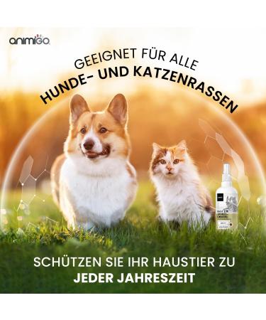 Animigo Anti-Itching Spray for Dogs & Cats - 250ml Fur Care with Aloe Vera & Tea Tree Oil - Natural Wound Spray for Itchy Skin Allergies Hot Spots & Parasites - Buy Online on GoSupps.com