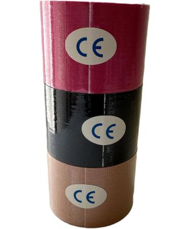 Buy Cotton Kinesiology Tape (3 Rolls) - Waterproof Breathable Latex-Free Pain Relief - Self-Adhesive Athletic Tape in Mixed Colors - Buy Online on GoSupps.com