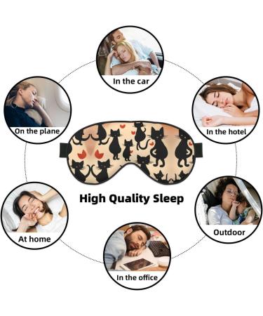 SSIMOO Happy Walking Kitty Print Double-Sided Eye Mask | Soft Light Blocking Sleep Mask for Enhanced Sleep Quality - Perfect for Travel & Home - Buy Online on GoSupps.com