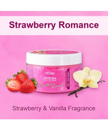 Victoria Beauty Totes Sea Body Peeling - Dead Sea Salt Scrub for Face & Body Natural Strawberry & Vanilla Exfoliator (400g) - Buy Online on GoSupps.com