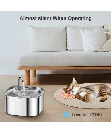 NautyPaws Cat Water Fountain  3.2L/108oz Automatic Stainless Steel Pet Fountain Dog Water Dispenser  Super Quiet  Dishwasher Safe Design & Adjustable Water Flow for Cats  Dogs  Multiple Pets - Buy Online on GoSupps.com
