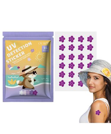 Autocollants de d tection UV - 24 Autocollants de rappel de cr me solaire | DOTS SCRIOR Stickers UV | Patches de d tection UV | Autocollants de d tection UV pour la cr me solaire les et les