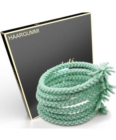 Mandouki Hair Tie (6 pieces) - Elegant braided hair ties: Ultimate hold and durability for women and girls Mint