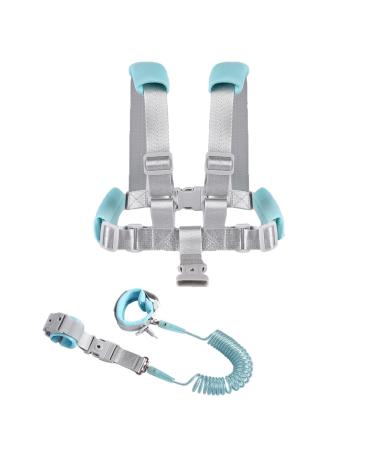 TOPWAYS 2in1 Toddler Anti Lost Leash Baby Reins Walking Harness and Anti Lost Safety Wrist Link Belt(Blue) - Buy Online on GoSupps.com