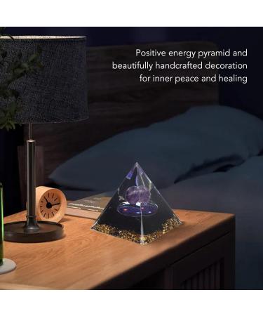 Positive Energy Crystal Pyramid Amethyst Balls Handmade Pyramid Energy Generator Astral Tai Chi Healing Crystal Pyramid for Stress Reduction Healing Meditation Room Decoration - Buy Online on GoSupps.com