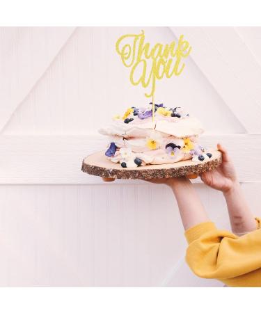 Arthsdite Thank You Cake Topper Thanksgiving Cake Decoration for All That You Do Thanksgiving Day Birthday Wedding Party Decoration Supplies - Gold Glitter - Buy Online on GoSupps.com