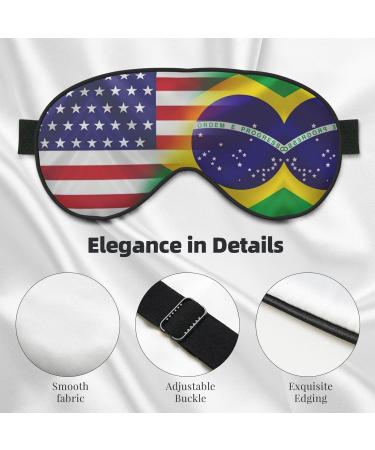 SSIMOO American & Brazilian Flags Soft Sleep Eye Mask - Breathable Eye Patch for Travel & Relaxation | Perfect for Females - Buy Online on GoSupps.com