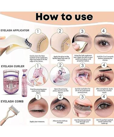 5 in 1 Eyelash Applicator Tool Set - Portable Eyelash Curler & Tools for Women/Girls - Pink | International Shipping - Buy Online on GoSupps.com