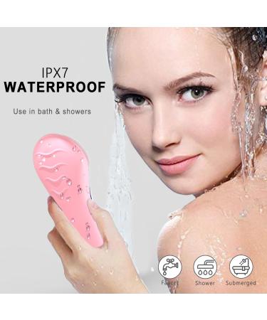 Silicone Face Scrubber Exfoliator | Rechargeable Sonic Facial Cleansing Brush with LCD Screen for Men & Women - Deep Cleansing & Exfoliating in Pink - Buy Online on GoSupps.com