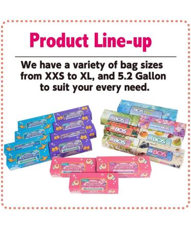 BOS Amazing Odor Sealing Disposable Bags XS Pink (400 Bags) - Baby Diapers/Pet Waste Disposal - Durable & Unscented - Buy Online on GoSupps.com
