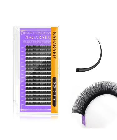 Nagaraku single eyelashes Individual eyelash extension permanent volume eyelashes eyelash extensions gently of course matt black single size (thick 0.05 c curl 8mm) 8mm 0.05 d