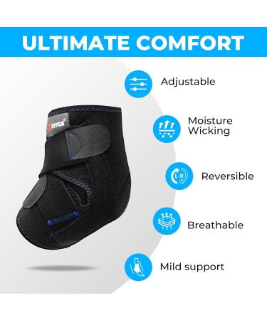 Buy ZOYER Adjustable Ankle Brace for Sprained Ankle | Durable Support for Running Basketball Volleyball | Dual Metal Spring Stabilizer (Small/Medium - Buy Online on GoSupps.com