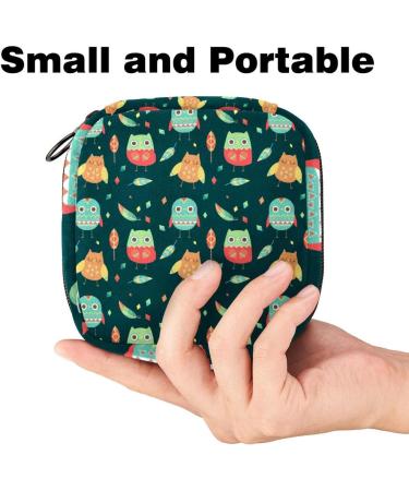 Cute Cartoon Leaf Pattern Women's Napkin Storage Bag - Portable Period Pocket for Teens & Moms | Menstrual Cup & Breastfeeding Essentials - Buy Online on GoSupps.com