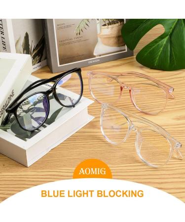 Aomig Blue Light Glasses - 3PC Gaming & Reading Glasses for Eye Protection | Unisex Black White Pink Options - Buy Online on GoSupps.com