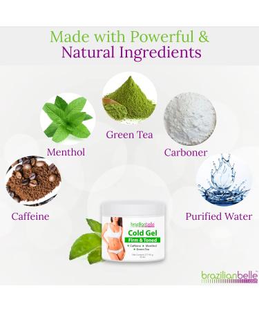 Brazilian Belle Cold Gel with Caffeine and Green Tea Extract - Skin Texture Improvement, Hydration, and Moisturization - 6 oz Jar - Buy Online on GoSupps.com